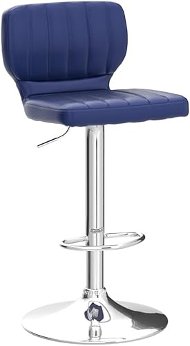 Miniatura 4 de Brage Living Juego de 2 taburetes de bar ajustables, modernos taburetes de bar giratorios de piel sintética con respaldo, sillas de barra de altura