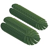 didiseaon 30pcs foglie di palma artificiali falso foglia di monstera verde pianta tropicale simulazione foglie panno di seta giungla foglie per hawaiian luau decorazioni del partito