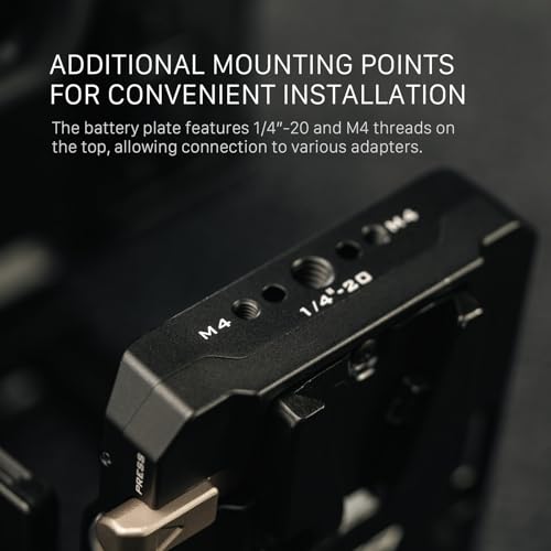 Tilta Płyta baterii Mini PD V Mount – czarna, w zestawie z P-tap, USB-C i 2-biegunowymi złączami Lemo, pasy bezpieczeństwa, kompatybilna z podwójnymi drążkami LWS 15 mm, z gwintem 1/4", 20 i M4