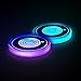 Monster Multicolor LED Cup Holder Lights, 2-Pack of Smart Color Changing Car Coasters, Motion Detecting Xtreme Smart Sensors, On by Night/Off by Day,Rechargeable,15 Days of Power with 2 Hours Charge