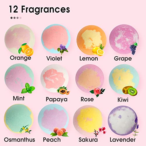 Ihave Bath Bombs For Women, 12 Small Bath Bomb Bubble Bath Set Spa Gifts For Women, Natural Handmade Bath Bombs Rich In Essential Oils, Romantic Gifts For Her #TOP1