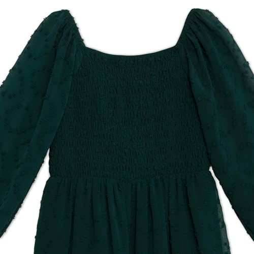 Speechless Girls' Long Sleeve Smocked Bodice Clip Dot Chiffon Party Dress3