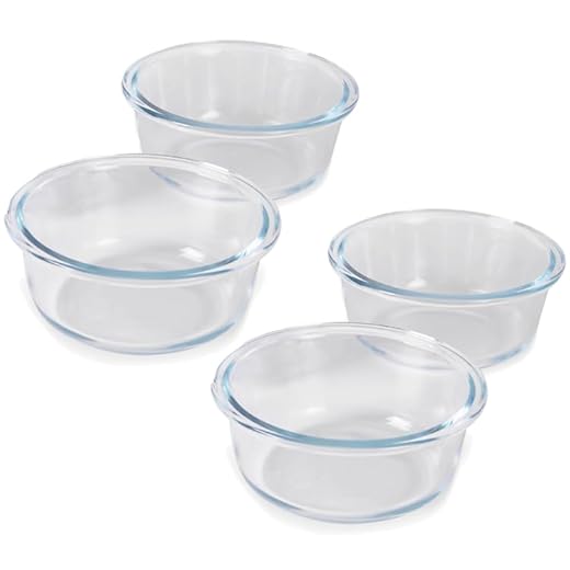 HGMD Ovenschalen Set - 6 Stuks - 370ML - Glas - Rond - Ovenschaaltjes 1 persoon - Ovenschaaltjes klein - Vaatwasserbestendig