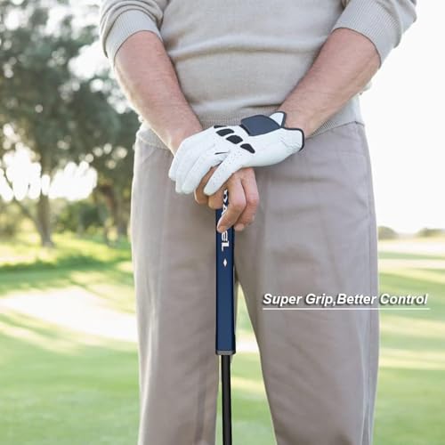 MAZEL Maillet de golf pour homme droitier - 86,4 cm - Insert de putter en maillet de qualité supérieure - Visage fraisé - Couvre-club inclus (bleu marine/tige en graphite) – vue 5
