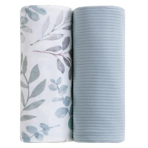 Image of Viviland Jersey Swaddle Blanket, Ultra Soft Stretchy Receiving Blanket, Newborn Swaddle Wrap for Boys & Girls, 40 x 30 inches, 2 Pcs