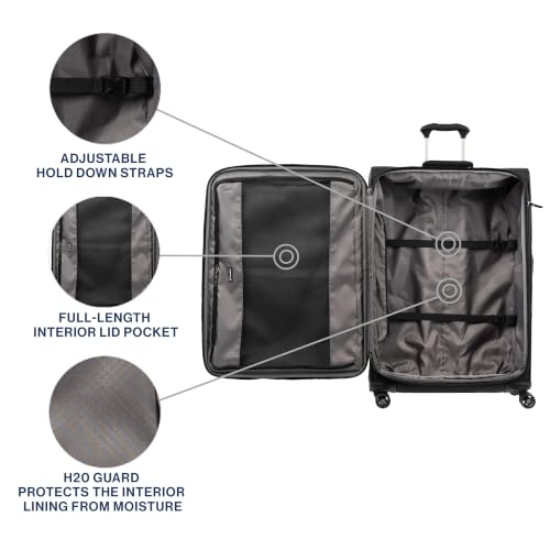 Travelpro Tourlite Softside 29" Expandable Luggage with 4 Spinner Wheels, Lightweight Suitcase, Checked Large, Black - image 3