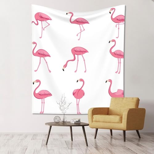 Tapisserie flamants roses pour habiller un mur blanc sans faire de trous