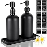 NiHome 2er-Set 500ml Glas Seifenspender mit robuster Metallpumpe – Nachfüllbarer Schaumspender...