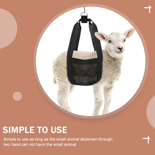 Arnés para pesar perros y cabras con diseño de malla de nylon transpirable negro 7