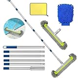 Pool Bürsten Set, Poolbürsten reinigungsbürste mit Teleskopstange 230 cm, Poolreiniger Bürste 45 cm, Pool Reinigungsbürste, Pool Bürsten Set für Pool Reinigung mit Reinigungstuch und Waschhandschuh.