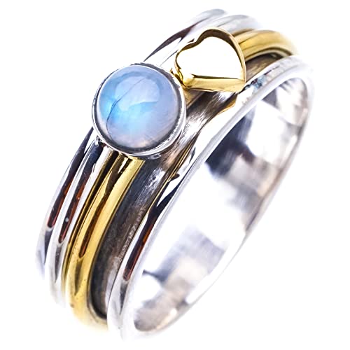 Bague en argent 925 avec pierre de lune naturelle pour parfaire votre style bohème chic