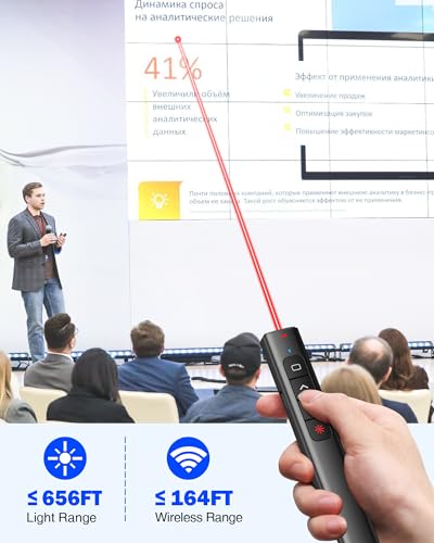 Elegamefy Wireless Presenter, 2-in-1 USB C Presenter mit Laserpointer für Mac Windows Linux Powerpoint Präsentation Fernbedienung