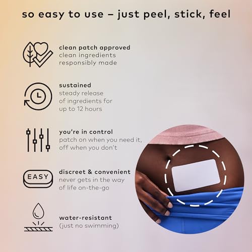 the good patch cycle period pain patch for cramps natural patch with menthol black cohosh plant powered wearable wellness large sized 16 total patches