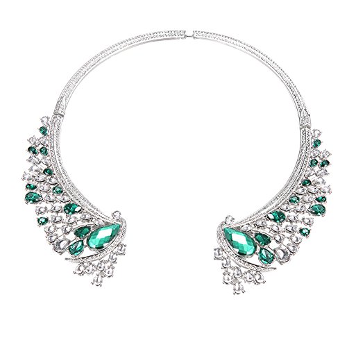 Goodtimes28 Clearance Deals! Modische Damen-Halskette, Tropfenform, Strasssteine, Statement-Halskette, Legierung, Strass, Silber, Einheitsgröße Cover