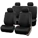 FH Group PU002114 Premium PU Leather Seat Covers (Black) Full Set with Gift - Universal Fit for Cars Trucks and SUVs