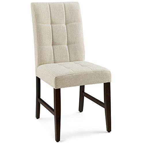 Modway Promulgate Biscuit Tufted Upholstered Fabric Dining Side Chair, Set Of 2, Beige #TOP2