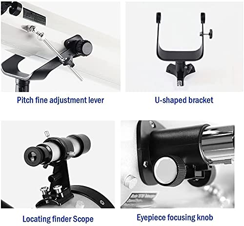 Telescopio refractor 76mm con trípode ajustable miniatura 7