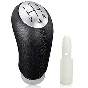 Spurtar 5 Gang Schaltknauf Schwarz Leder