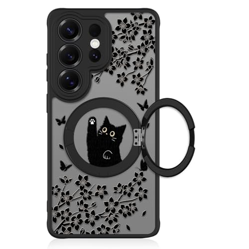 Heaofei Cute Case for Samsung Galaxy S26 Ultra Case with Stand, Black Cat by Heaofei - Used condition - US$18.38