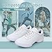 SWDZM Ballroom Salsa Practice Dance Sneakers Cheer Shoes for Women Cheerleading Athletic Dance Shoes,White,Split Rubber Sole,5.5 US
