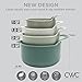 COOK WITH COLOR Nesting Plastic Mixing Bowl Set with Pour Spouts and Handles, Sage, 4 Piece Non-Slip