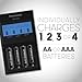 Panasonic BQ-CC65AKBBA Super Advanced eneloop pro and eneloop 4-Position Quick Charger with LCD Indicator Panel and USB Charging Port, Black