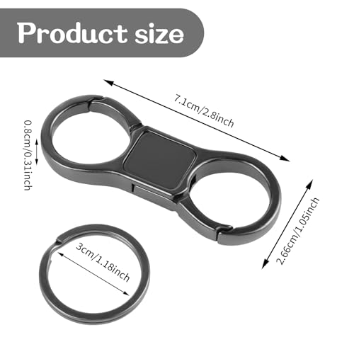 Mabor Keychain Quick Release Key Ring Key Fob Clip with 8 Detachable Keyrings for Men Women Zinc Alloy Keyrings for Car Keys Heavy Duty Car Keychain Organizer - Image 6