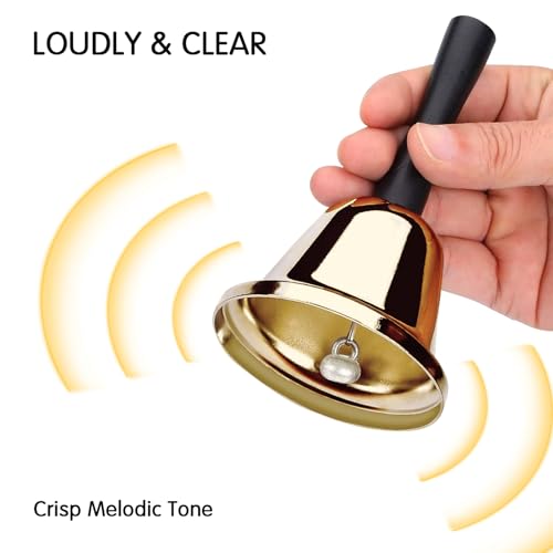 GGTTNRT Hand Bell, Hand Held Loud Call Service Bell, Metal Tea Small ...