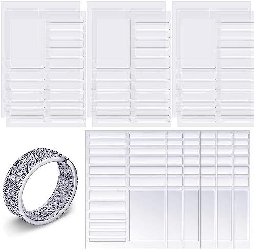 Amzuia 10 Sheets/190 Pieces Invisible Ring Size Adjuster for Clear Ring Size Reducer Jewelry Guard Sizer Loose Ring Tightener Fit Any Rings for Preventing Ring from Loosening and Slipping Off