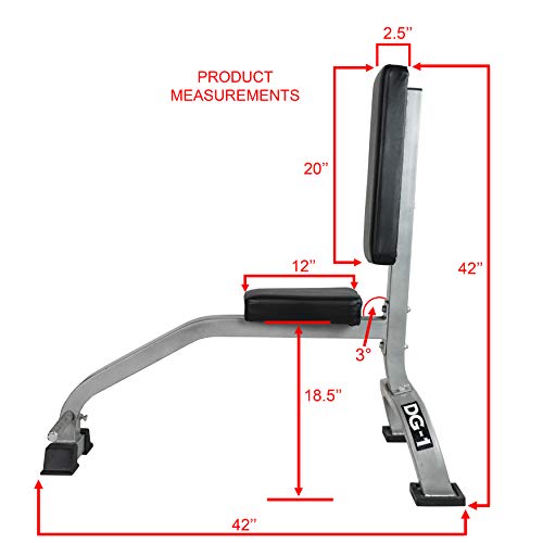 Valor Fitness DG-1 Stationary Upright Bench for Seated Shoulder Presses, Bicep Curls, and Tricep Extensions