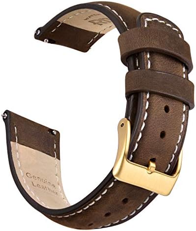 Ritche Genuine 18mm Leather Watch Band Classic Vintage Quick Release Watch Bands for Men Women Compatible with Fossil Gen 4 Venture HR / Timex Expedition Metal Field 39mm / Huawei Watch / Garmin Vivoactive (3S/4S) Watch Strap