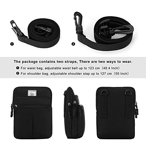 KAMO Multifunction Phone Waist Bag - Diagonal Cross Body Smart Phone Case Outdoor Bag with Triple Zip for Women & Men2