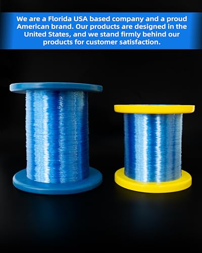 Image of BLUEWING Monofilament Fishing Line Clear Mono Fish Wire Thin Diameter String 6-400 lbs, 50-3000 Yards
