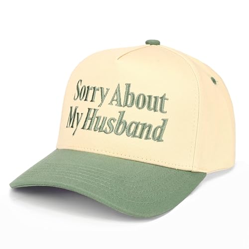 Premium Embroidered Hat | Sorry About My Husband Hat (US Alpha One Size Sage/Natural)