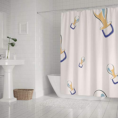 Rideau de douche lavable en machine polyester baignoire bébé avec anneaux - 3