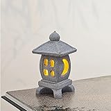 Daisylily Japanese Pagoda LED Lamp Statue Figurine, LED Lantern Pagoda Statue Figurines for Home Table Decor - Style B