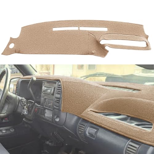 Dash Cover Mat Custom Fit for 1995-1996 Chevy Chevrolet Silverado C1500 C2500 C3500 K1500 K2500 K3500 Tahoe Suburban,GMC Sierra Yukon Suburban Pickup Truck,Dashboard Cover Pad Carpet (95-96 Beige)J131