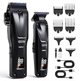 QQTIN Hair Clippers for Men Professional, Cordless Electric Hair Trimmer with Fast Charging Port, Up to 5 Hours Runtime Hair Cutting Kit, Barber & Home Clippers and Trimmers Set (Black)