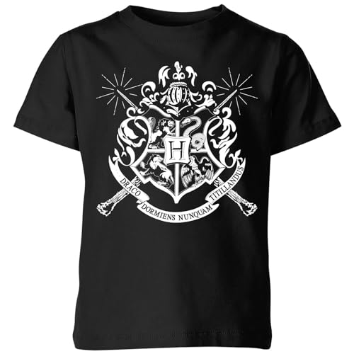 Image of Official Harry Potter Hogwarts House Crest Kids T-Shirt Black - YXS