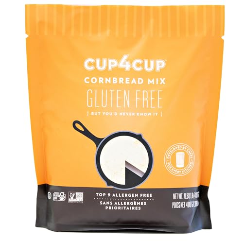 Cup4Cup Cornbread Mix, 0.88 Pounds, Certified Gluten Free, Dairy Free, Non-GMO, Kosher, Made in the USA