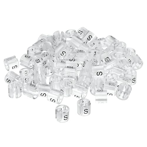Marcadores de perchas de ropa transparentes talla S para un vestidor ordenado