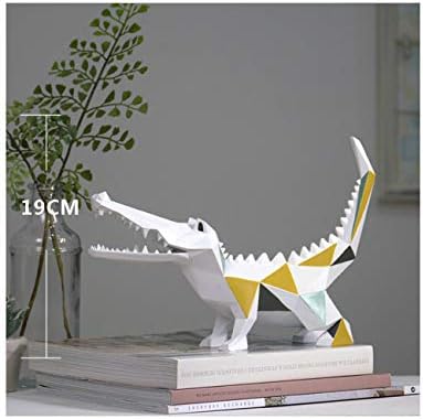 Amoy-Art Crocodile Statue Gifts Figurine Animal Decor Arts Polyresin Sculpture 27cm