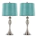 Grandview Gallery Table Lamps with Turquoise Shade, Set of 2 - Linen and Brushed Nickel 26.5" Table Lamps for Bedside, Dressers and Much More - ST90215HT-(W)
