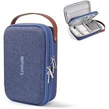 Luxtude Electronic Organizer Travel Case, Double Layer Tech Organizers, Hard Shell Zipper Case for Electronics, Travel Essentials, Blue External Size 8.5 x 5.9 x 3.1 Inch