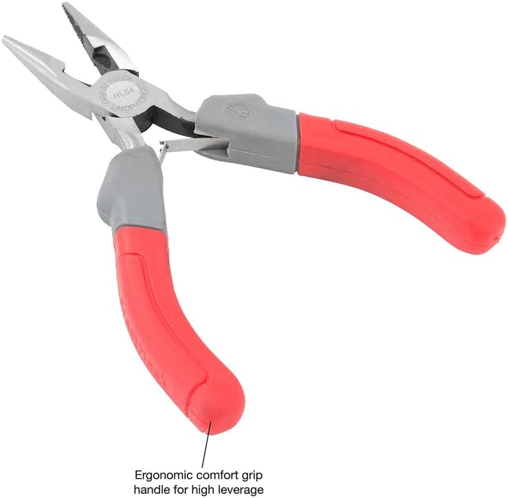 GreatNeck HLS4C 4-1/2 Inch Long Nose Pliers with Side Cutter