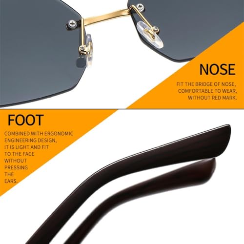 Lunettes de soleil légères sans monture pour éviter les marques sur le nez - 6