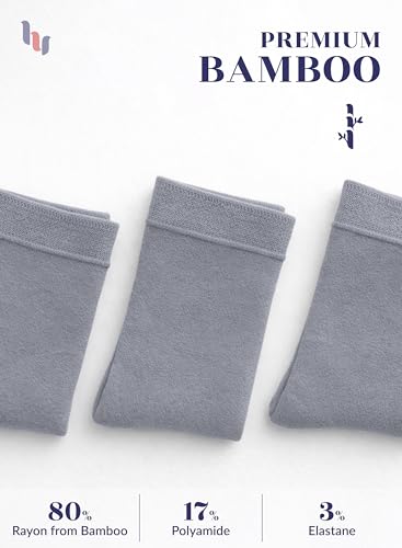 Image of Hugh Ugoli Women's Thin Soft Rayon Derived from Bamboo Crew Socks for Dress, Trouser, Seamless Toe & Non-Binding, 5-8 /9-11