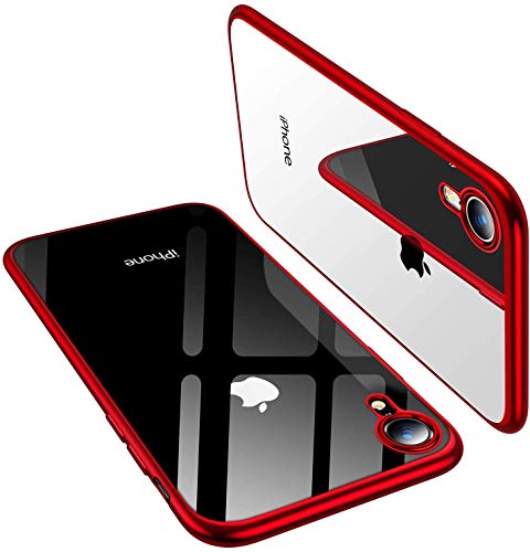 TORRAS Clear iPhone XR Case, Ultra Thin Slim Fit Soft Silicone TPU Protective Cover Cases Compatible with iPhone XR, Red
