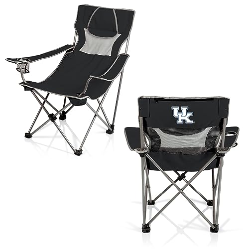 PICNIC TIME NCAA Kentucky Wildcats Campsite Camping Chair, Picnic Chair, Outdoor Folding Chair with Carry Bag, Beach Chair, (Black with Gray Accents)