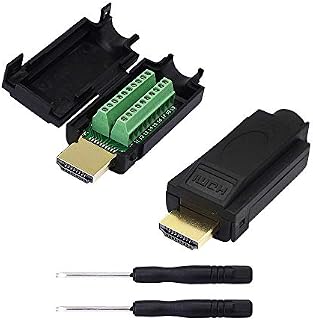 SinLoon HDMI Screw Terminal Block Adapter,Gold Plated HDMI Male to Solderless Terminal Breakout Board Connector Signal Module with Plastic Cover